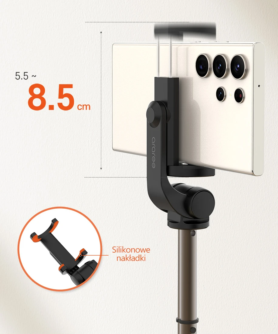 Araree Selfie Stick Bluetooth Selfie Podczarny/juodas Tripod AR60-01729A aprašymas - Prekės nuotrauka
