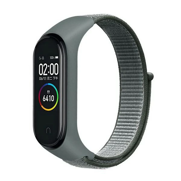 Beline apyrankė Mi Band 7/6/5/4/3 NylonLoop pilkos spalvos aprašymas - Prekės nuotrauka