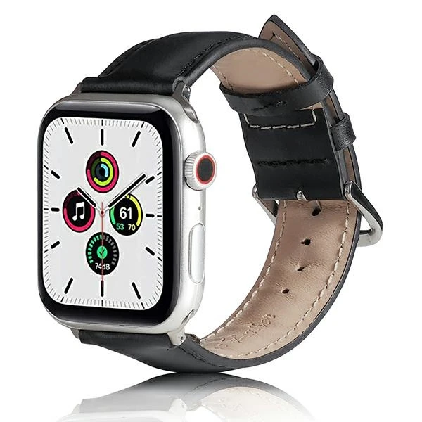 Beline apyrankė Apple Watch Leather 38/40/41mm juodos spalvos aprašymas - Prekės nuotrauka