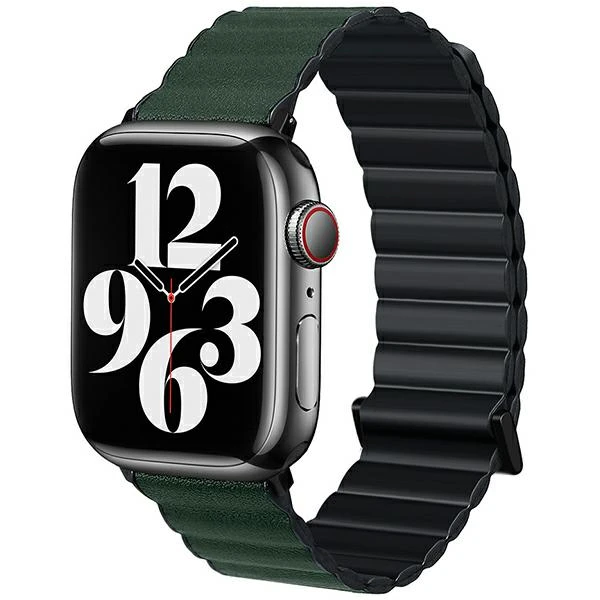 Beline apyrankė Apple Watch Magnetic Pro 42/44/45/49mm juodos ir žalios spalvos box aprašymas - Prekės nuotrauka