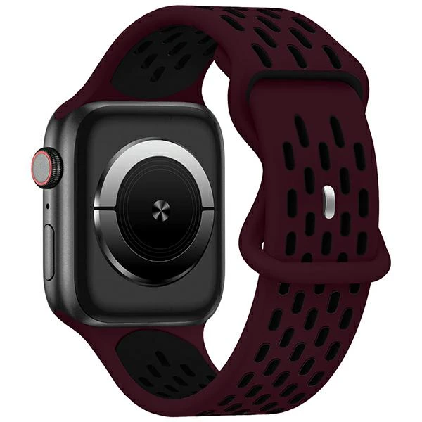Beline apyrankė Apple Watch New Sport silikoninė 38/40/41mm raudonos ir juodos spalvos box aprašymas - Prekės nuotrauka