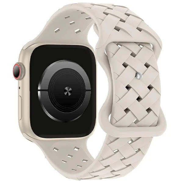 Beline apyrankė Apple Watch silikoninė Woven 38/40/41mm starlight aprašymas - Prekės nuotrauka