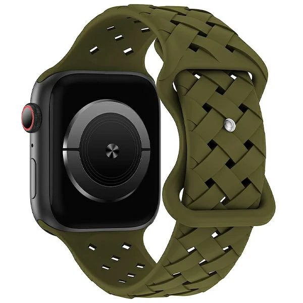 Beline apyrankė Apple Watch silikoninė Woven 42/44/45/49mm alyvų spalvos box aprašymas - Prekės nuotrauka
