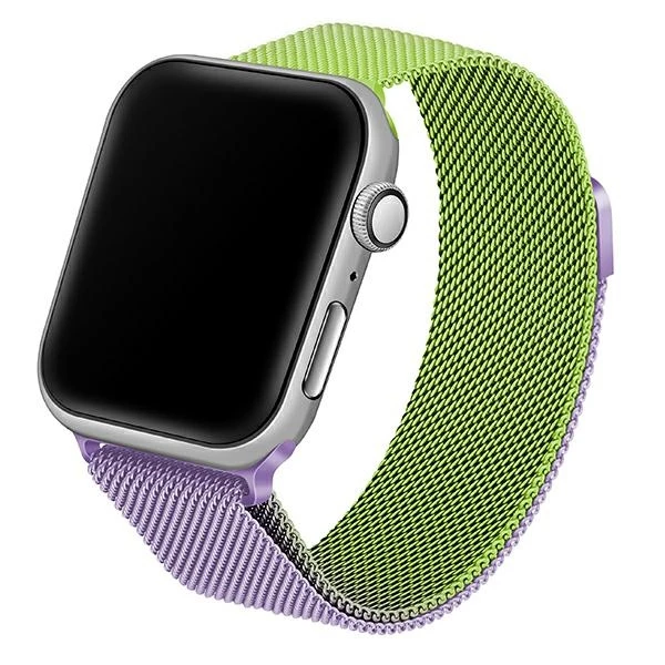 Beline apyrankė Apple Watch Steel 38/40/41mm žalios ir violetinės spalvos aprašymas - Prekės nuotrauka