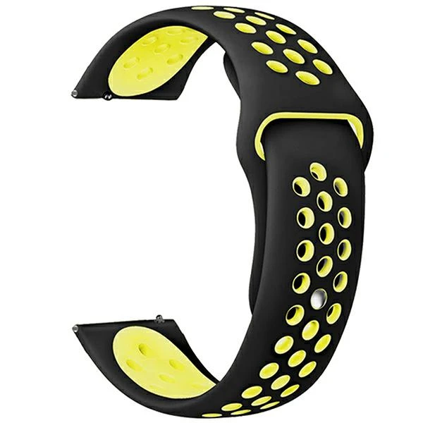 Beline apyrankė Watch 20mm Sport silikoninė juodos ir geltonos spalvos box aprašymas - Prekės nuotrauka