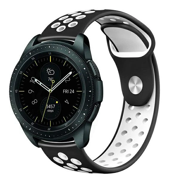 Beline apyrankė Watch 22mm Sport silikoninė juodos ir baltos spalvos box aprašymas - Prekės nuotrauka