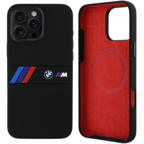 BMW BMHMP16X23SAXK Apple iPhone 16 Pro Max 6.9″ juodos spalvos kietas dėklas Silicone Middle Stripe MagSafe aprašymas - Prekės nuotrauka BMW BMHMP16X23SAXK Apple iPhone 16 Pro Max 6.9″ juodos spalvos kietas dėklas Silicone Middle Stripe MagSafe aprašymas - Prekės nuotrauka