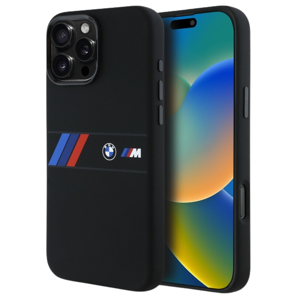 BMW BMHMP16X23SAXK Apple iPhone 16 Pro Max 6.9″ juodos spalvos kietas dėklas Silicone Middle Stripe MagSafe aprašymas - Prekės nuotrauka BMW BMHMP16X23SAXK Apple iPhone 16 Pro Max 6.9″ juodos spalvos kietas dėklas Silicone Middle Stripe MagSafe aprašymas - Prekės nuotrauka