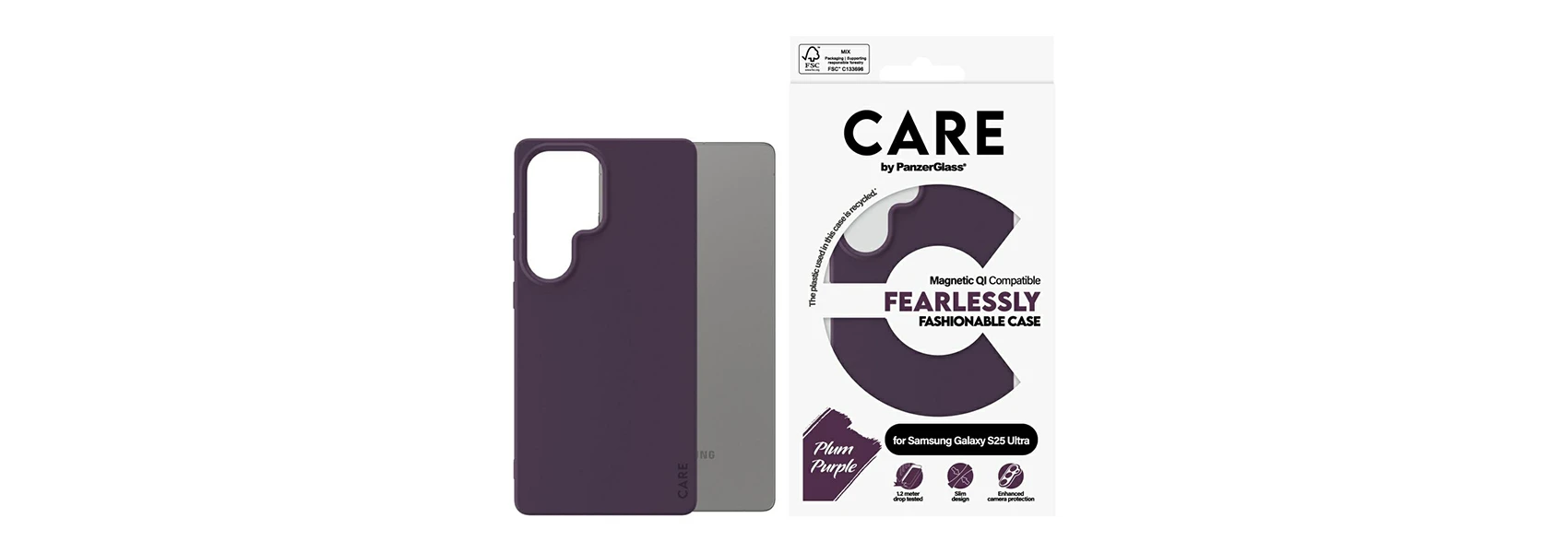 Dėklas Panzer Glass CARE by PanzerGlass Fashion QI Samsung Galaxy S25 Ultra violetinės spalvos aprašymas - Prekės nuotrauka Dėklas Panzer Glass CARE by PanzerGlass Fashion QI Samsung Galaxy S25 Ultra violetinės spalvos aprašymas - Prekės nuotrauka