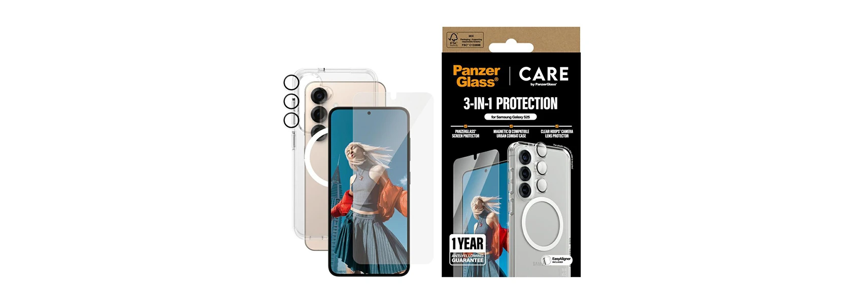 Panzer Glass Apsauginis rinkinys CARE by PanzerGlass Flagship 3in1 Dėklas+Ekrano apsauga+Kameros apsauga Samsung Galaxy S25 Plus aprašymas - Prekės nuotrauka Panzer Glass Apsauginis rinkinys CARE by PanzerGlass Flagship 3in1 Dėklas+Ekrano apsauga+Kameros apsauga Samsung Galaxy S25 Plus aprašymas - Prekės nuotrauka