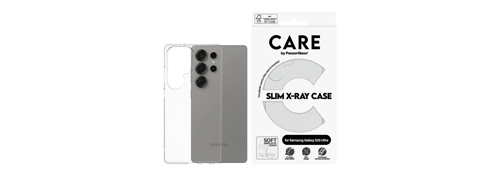 Panzer Glass CARE, PanzerGlass Fashion X-Ray Samsung Galaxy S25 Ultra skaidrus aprašymas - Prekės nuotrauka