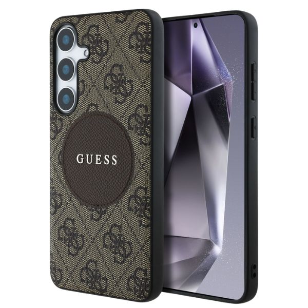 Guess 4G Round Patch Classic Logo MagSafe Samsung Galaxy S25 dėklas telefonui rudos spalvos aprašymas - Prekės nuotrauka Guess 4G Round Patch Classic Logo MagSafe Samsung Galaxy S25 dėklas telefonui rudos spalvos aprašymas - Prekės nuotrauka
