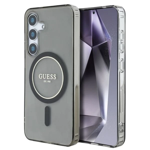 Guess Glitter Circle Classic Logo MagSafe Samsung Galaxy S25 dėklas telefonui juodos spalvos aprašymas - Prekės nuotrauka Guess Glitter Circle Classic Logo MagSafe Samsung Galaxy S25 dėklas telefonui juodos spalvos aprašymas - Prekės nuotrauka