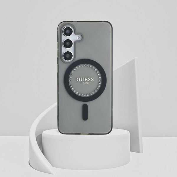 Dėklas Guess Rhinestones Printed Classic Logo MagSafe Samsung Galaxy S25 juodos spalvos aprašymas - Prekės nuotrauka Dėklas Guess Rhinestones Printed Classic Logo MagSafe Samsung Galaxy S25 juodos spalvos aprašymas - Prekės nuotrauka
