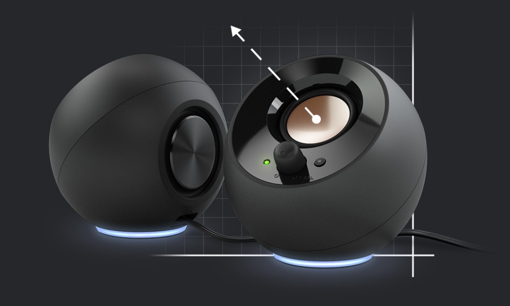 Kompiuterio kolonėlės Creative 2.0 Pebble SE USB-C kompiuterio garsiakalbiai su RGB foniniu apšvietimu aprašymas - Prekės nuotrauka