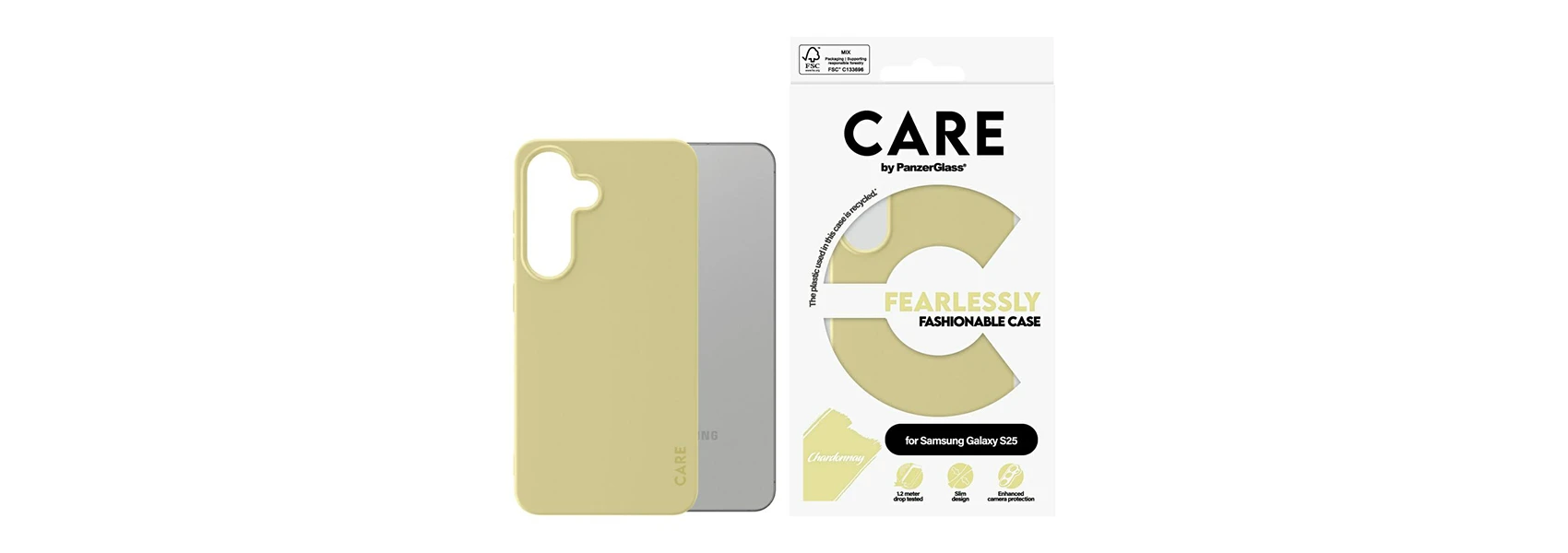 Dėklas PanzerGlass Fashion Samsung Galaxy S25 Chardonnay Panzer Glass CARE aprašymas - Prekės nuotrauka Dėklas PanzerGlass Fashion Samsung Galaxy S25 Chardonnay Panzer Glass CARE aprašymas - Prekės nuotrauka