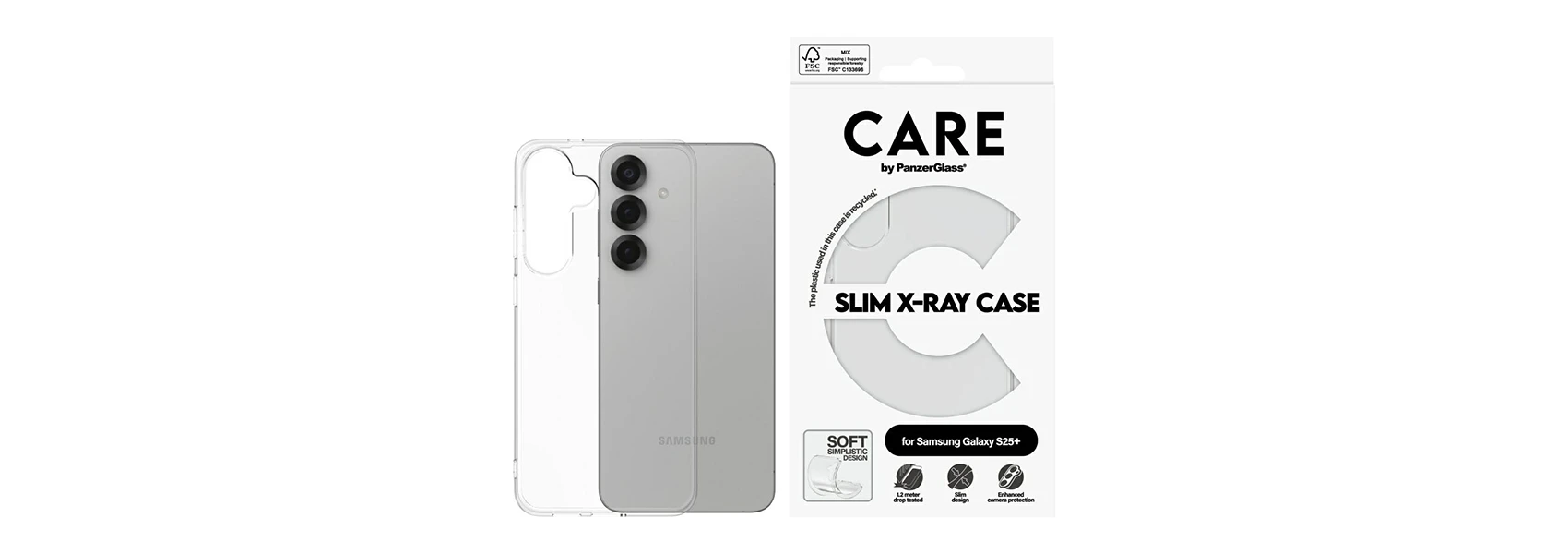 Panzer Glass CARE, PanzerGlass Fashion X-Ray Samsung Galaxy S25 Plus skaidrus aprašymas - Prekės nuotrauka