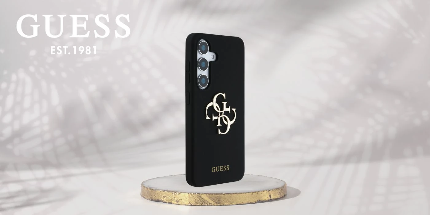 Dėklas Guess Silicone Big 4G Logo Bottom Script Samsung Galaxy S25 juodos spalvos aprašymas - Prekės nuotrauka