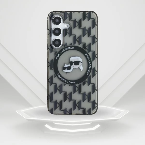 Karl Lagerfeld Button Karl&Choupette Heads On KL Pattern MagSafe Samsung Galaxy S25 dėklas telefonui juodos spalvos aprašymas - Prekės nuotrauka Karl Lagerfeld Button Karl&Choupette Heads On KL Pattern MagSafe Samsung Galaxy S25 dėklas telefonui juodos spalvos aprašymas - Prekės nuotrauka