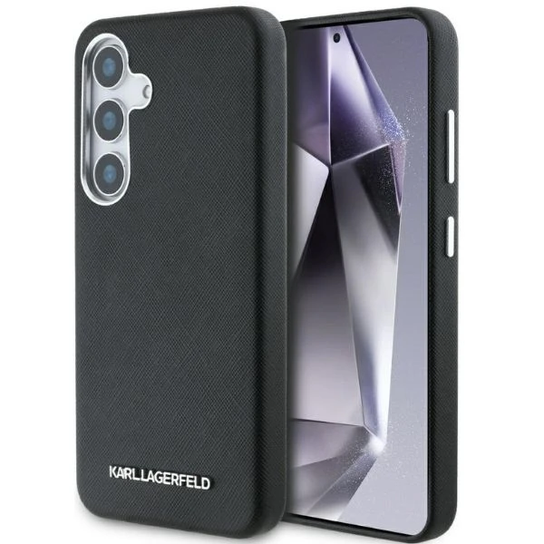 Karl Lagerfeld Saffiano Full Wrapped Elongated Metal Logo MagSafe Samsung Galaxy S25 dėklas telefonui juodos spalvos aprašymas - Prekės nuotrauka Karl Lagerfeld Saffiano Full Wrapped Elongated Metal Logo MagSafe Samsung Galaxy S25 dėklas telefonui juodos spalvos aprašymas - Prekės nuotrauka