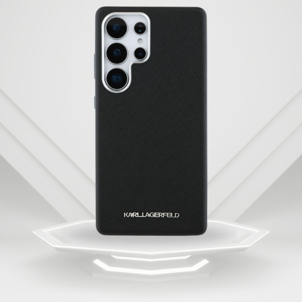 Karl Lagerfeld Saffiano Full Wrapped Elongated Metal Logo MagSafe Samsung Galaxy S25 Ultra dėklas telefonui juodos spalvos aprašymas - Prekės nuotrauka