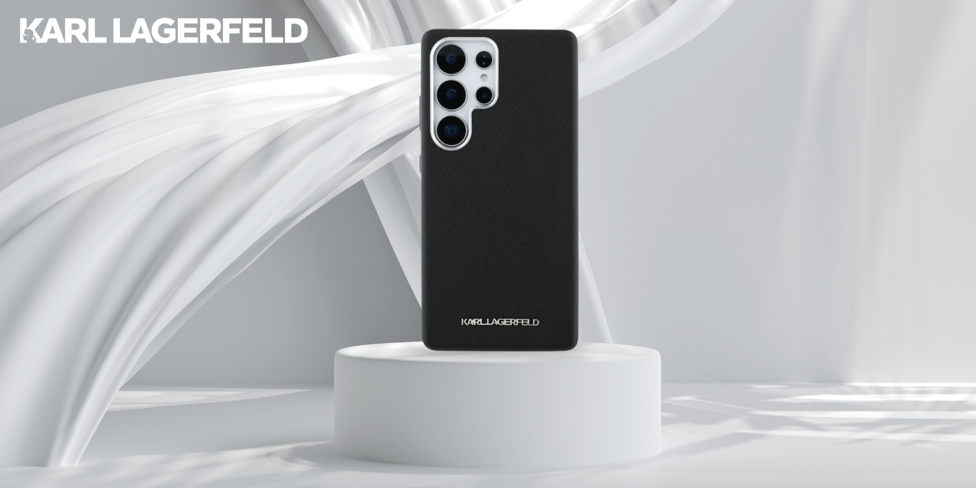 Karl Lagerfeld Saffiano Full Wrapped Elongated Metal Logo MagSafe Samsung Galaxy S25 Ultra dėklas telefonui juodos spalvos aprašymas - Prekės nuotrauka
