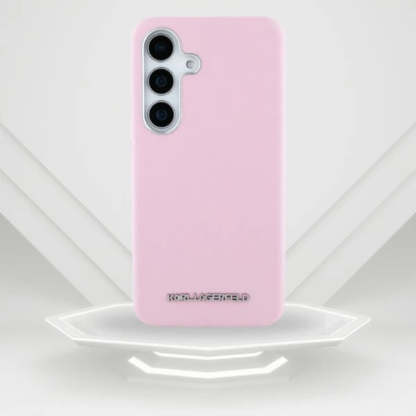 Dėklas Karl Lagerfeld Saffiano Full Wrapped Elongated Metal Logo MagSafe Samsung Galaxy S25 Plus dėkals telefonui rožinės spalvos aprašymas - Prekės nuotrauka