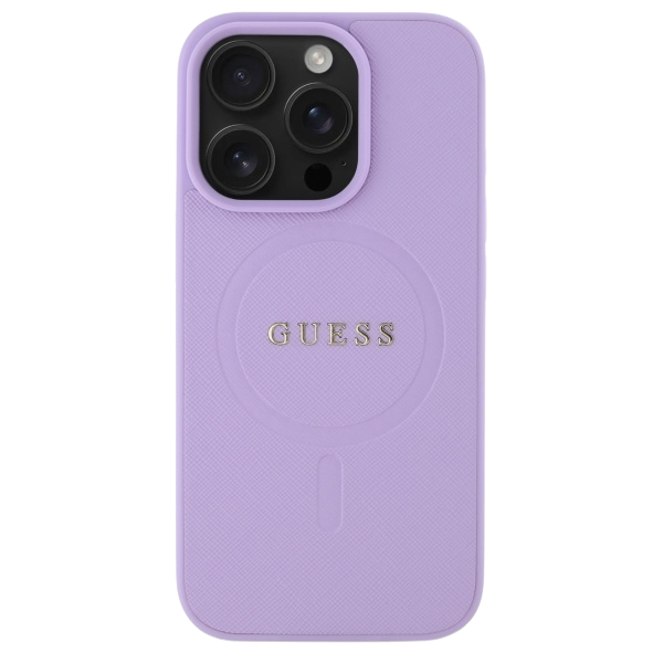 Guess GUHMP16XPSAHMCU Apple iPhone 16 Pro Max 6.9″ violetinės spalvos kietas dėklas Saffiano MagSafe aprašymas - Prekės nuotrauka Guess GUHMP16XPSAHMCU Apple iPhone 16 Pro Max 6.9″ violetinės spalvos kietas dėklas Saffiano MagSafe aprašymas - Prekės nuotrauka