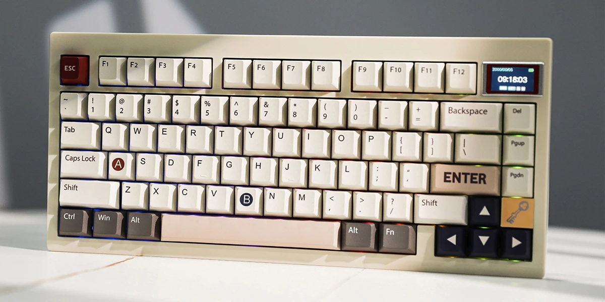 Epomaker klaviatūra TH80 Pro V2 su Wisteria jungikliais, balta aprašymas - Prekės nuotrauka