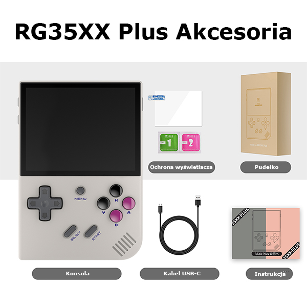 Žaidimų konsolė Anbernic RG35XX Plus pilkos spalvos aprašymas - Prekės nuotrauka Žaidimų konsolė Anbernic RG35XX Plus pilkos spalvos aprašymas - Prekės nuotrauka