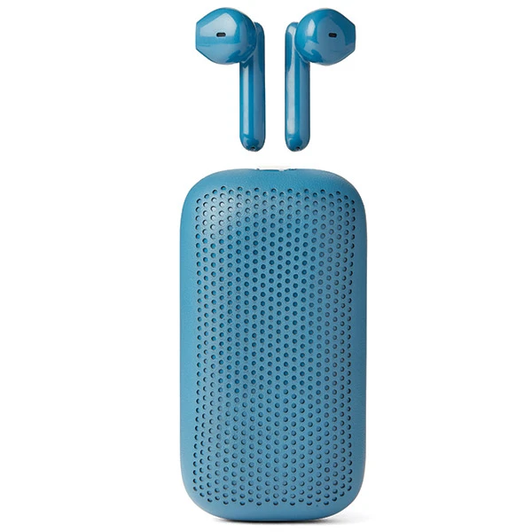 „Lexon Speakerbuds“ belaidės ausinės su „Bluetooth“ garsiakalbiu, mėlynas LA127B aprašymas - Prekės nuotrauka