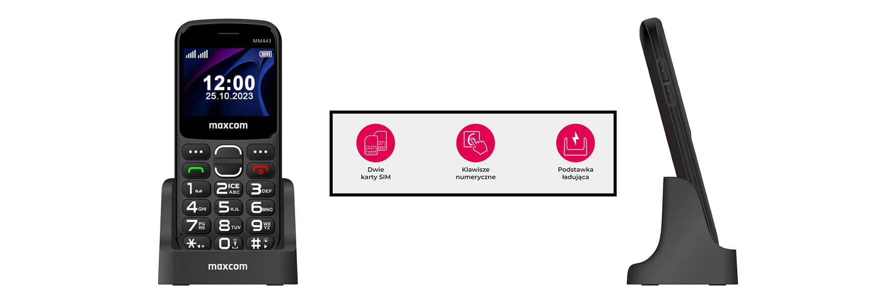 Maxcom Comfort MM443 įkrovimo stotelė aprašymas - Prekės nuotrauka