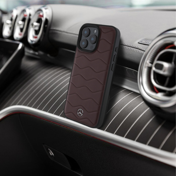 Mercedes MB Waves Leather Apple iPhone 16 Pro Case - dėklas telefonui juodos spalvos aprašymas - Prekės nuotrauka Mercedes MB Waves Leather Apple iPhone 16 Pro Case - dėklas telefonui juodos spalvos aprašymas - Prekės nuotrauka