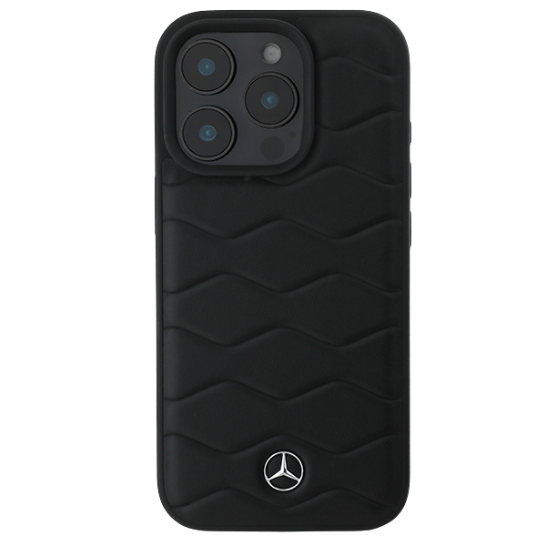 Mercedes MB Waves Leather Apple iPhone 16 Pro Case - dėklas telefonui juodos spalvos aprašymas - Prekės nuotrauka Mercedes MB Waves Leather Apple iPhone 16 Pro Case - dėklas telefonui juodos spalvos aprašymas - Prekės nuotrauka