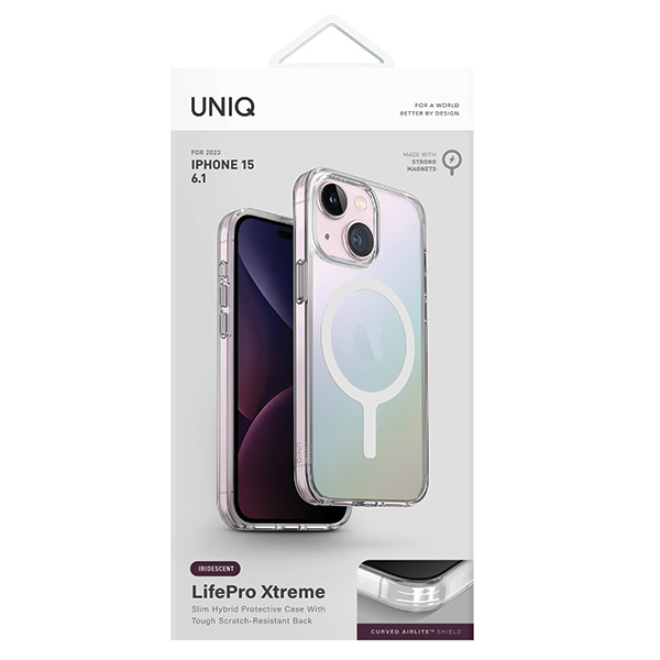 Dėklas Uniq LifePro Xtreme MagClick apsauginis dangtelis skirtas Apple iPhone 15 Iridescent aprašymas - Prekės nuotrauka