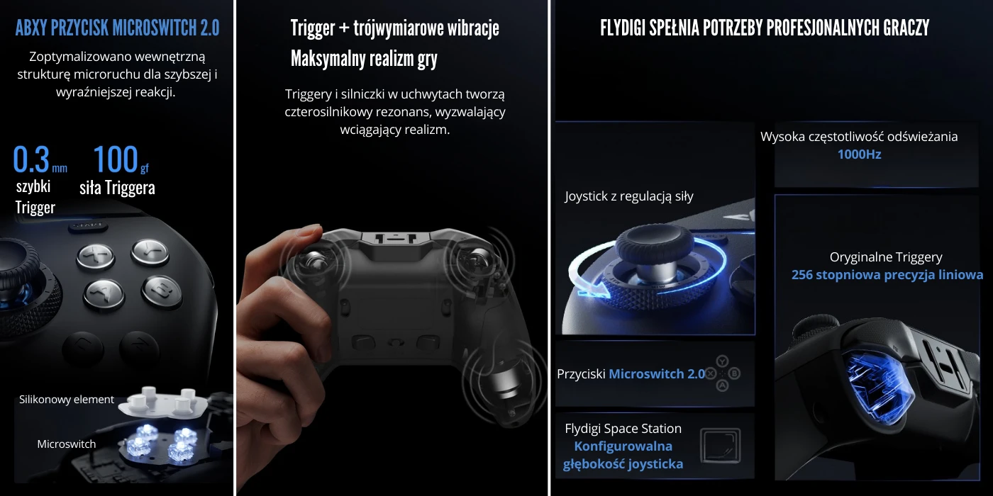„Flydigi VADER 4 PRO“ universalus „Bluetooth“ žaidimų valdiklis aprašymas - Prekės nuotrauka