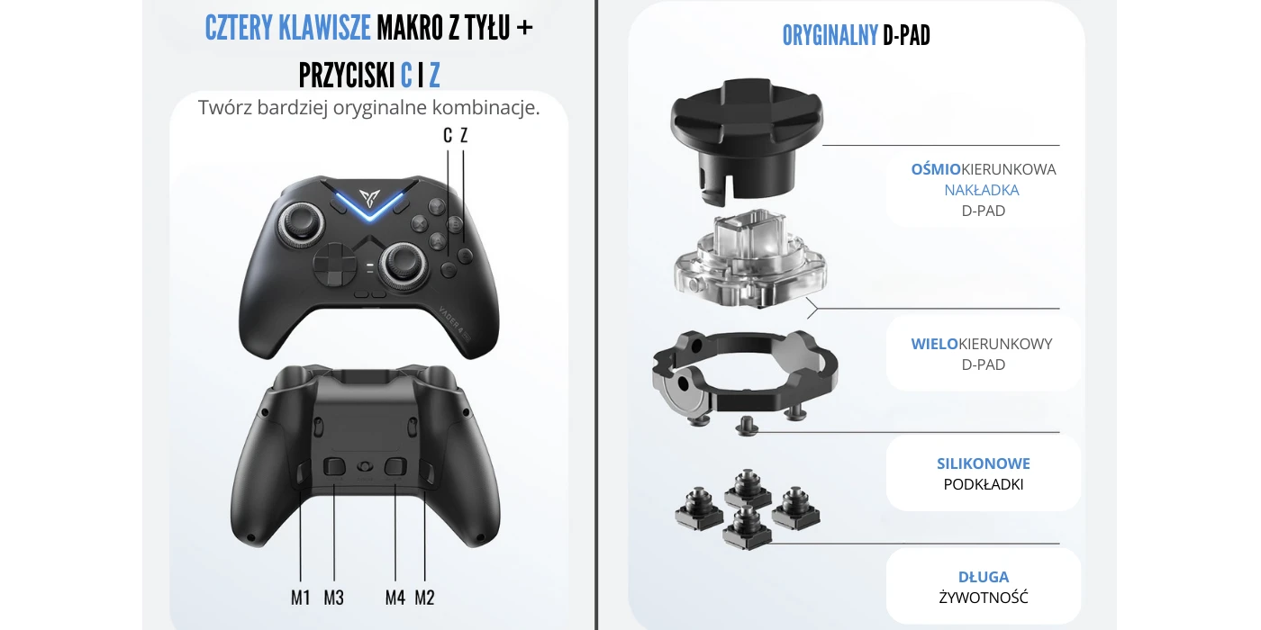 „Flydigi VADER 4 PRO“ universalus „Bluetooth“ žaidimų valdiklis aprašymas - Prekės nuotrauka