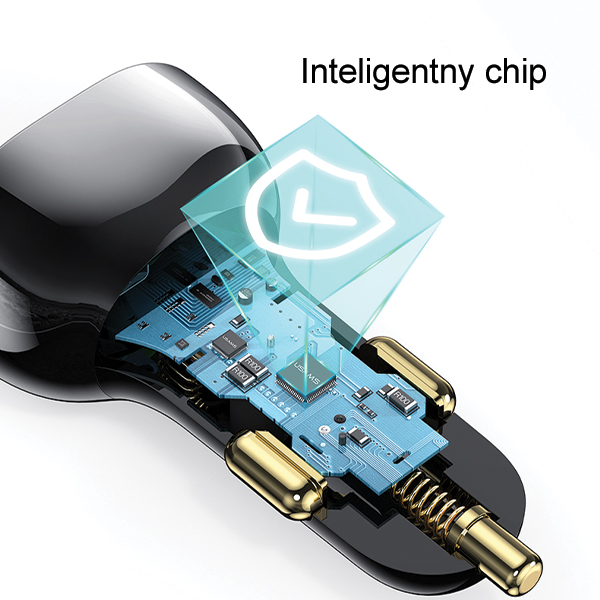 USAMS automobilinis įkroviklis C37 1xUSB+1xUSB-C 60W + kabelis Ligtning 30W PD+QC Fast Charge juodos spalvos CC193CC01 (US-CC193) aprašymas - Prekės nuotrauka USAMS automobilinis įkroviklis C37 1xUSB+1xUSB-C 60W + kabelis Ligtning 30W PD+QC Fast Charge juodos spalvos CC193CC01 (US-CC193) aprašymas - Prekės nuotrauka