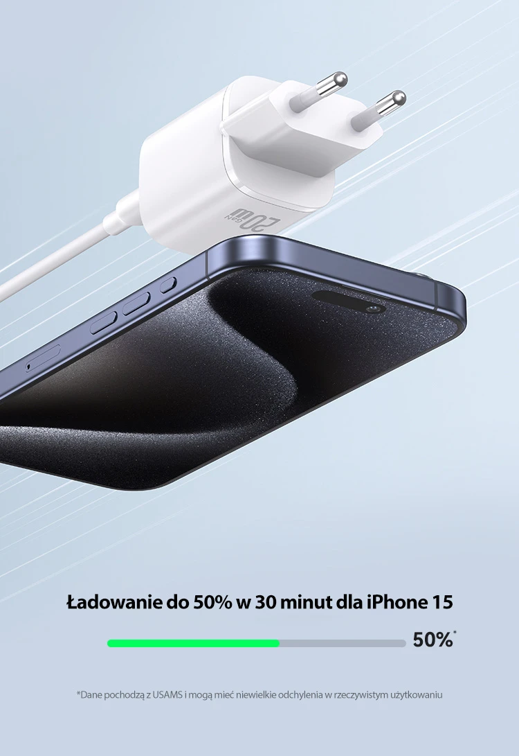 USAMS Laidinis įkroviklis CC248 20W GaN USB-C Fast Charging HC Series violetinės spalvos CC248TC03 aprašymas - Prekės nuotrauka USAMS Laidinis įkroviklis CC248 20W GaN USB-C Fast Charging HC Series violetinės spalvos CC248TC03 aprašymas - Prekės nuotrauka