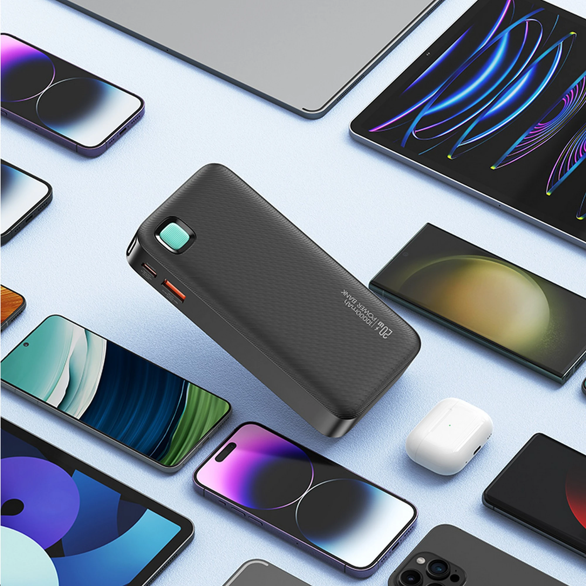 USAMS Powerbank su kabeliu Retractable Lightning 10000 mAh PD 20W Fast Charge XY Series violetinės spalvos 10KCD22503 (US-CD225) aprašymas - Prekės nuotrauka