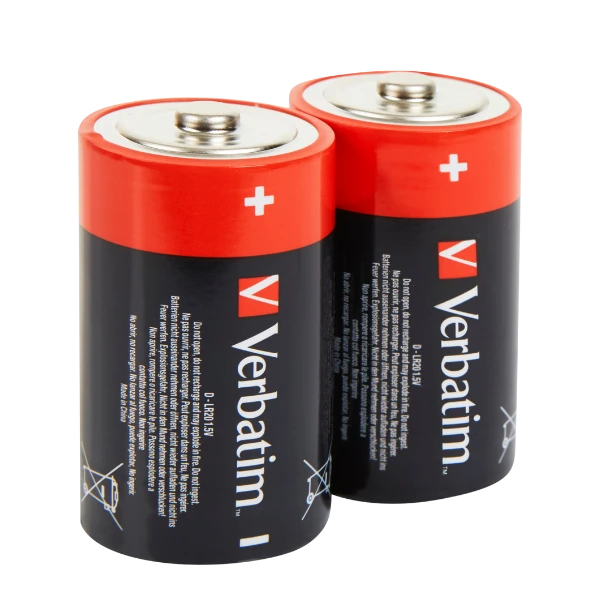 Verbatim Alkaline Baterija D LR20 2pcs juodas 49923 aprašymas - Prekės nuotrauka