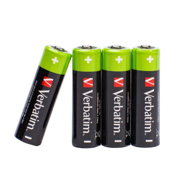 Verbatim Įkraunamos baterijos NiMH AA 2500mAh Premium HR6 4 vnt. juodos 49517 aprašymas - Prekės nuotrauka Verbatim Įkraunamos baterijos NiMH AA 2500mAh Premium HR6 4 vnt. juodos 49517 aprašymas - Prekės nuotrauka