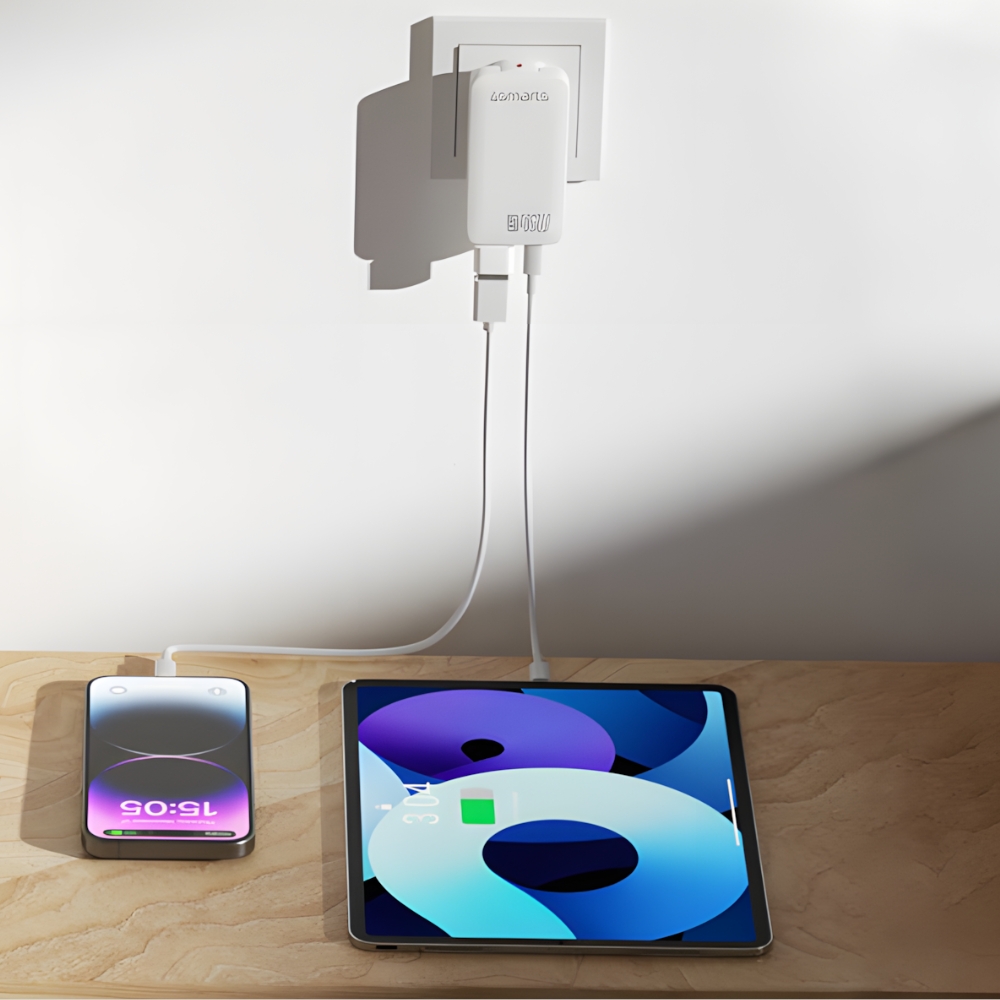 4smarts FlatPlug SlimDual 45W GaN 2xUSB-C balta aprašymas - Prekės nuotrauka 4smarts FlatPlug SlimDual 45W GaN 2xUSB-C balta aprašymas - Prekės nuotrauka