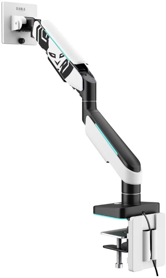 Diablo Chairs Diablo monitoriaus laikiklis 49-Inch | Baltas RGB X-Arm Dual