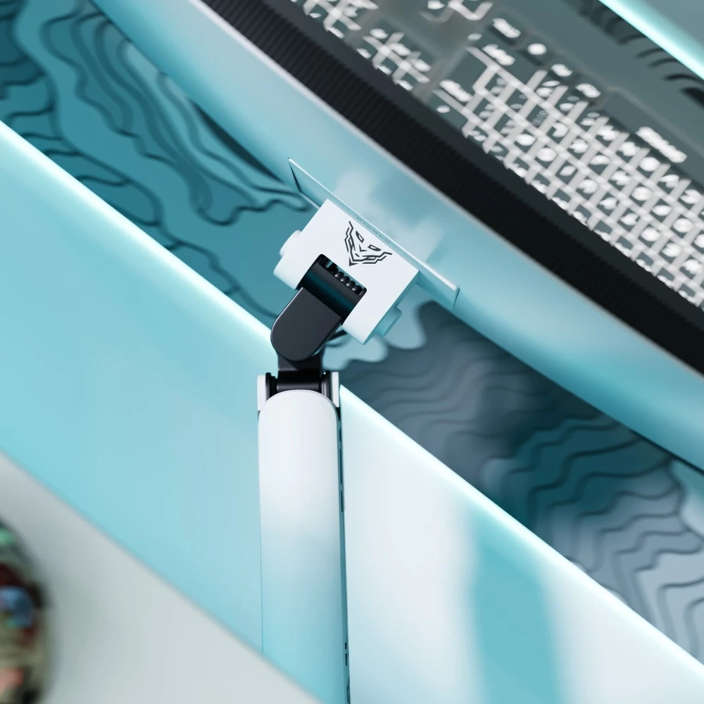 Diablo Chairs Diablo monitoriaus laikiklis 49-Inch | Baltas RGB X-Arm Dual