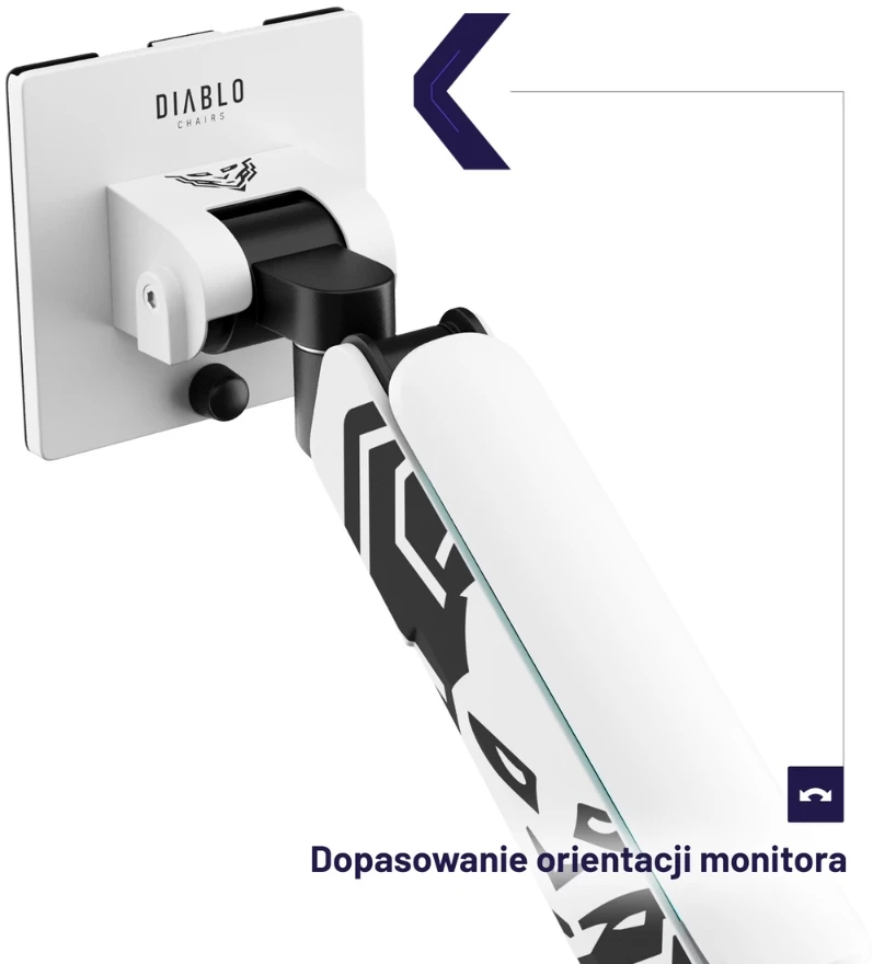 Diablo Chairs Diablo monitoriaus laikiklis 49-Inch | Baltas RGB X-Arm Dual