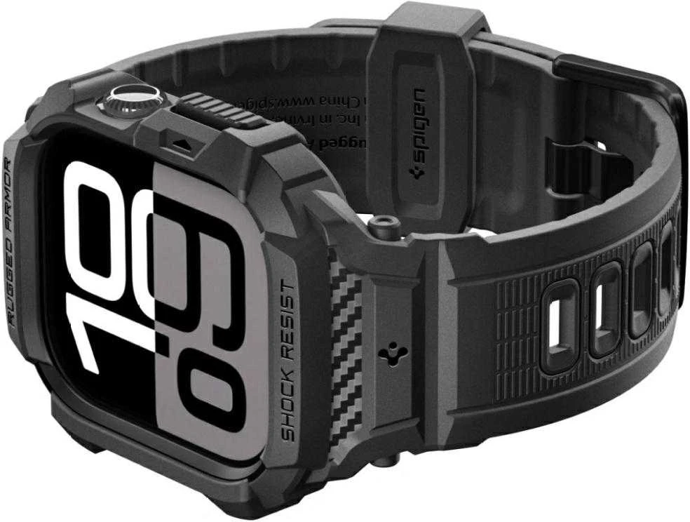 „Spigen Rugged Armor Pro 2“, matinis juodas - Apple Watch 11 42mm