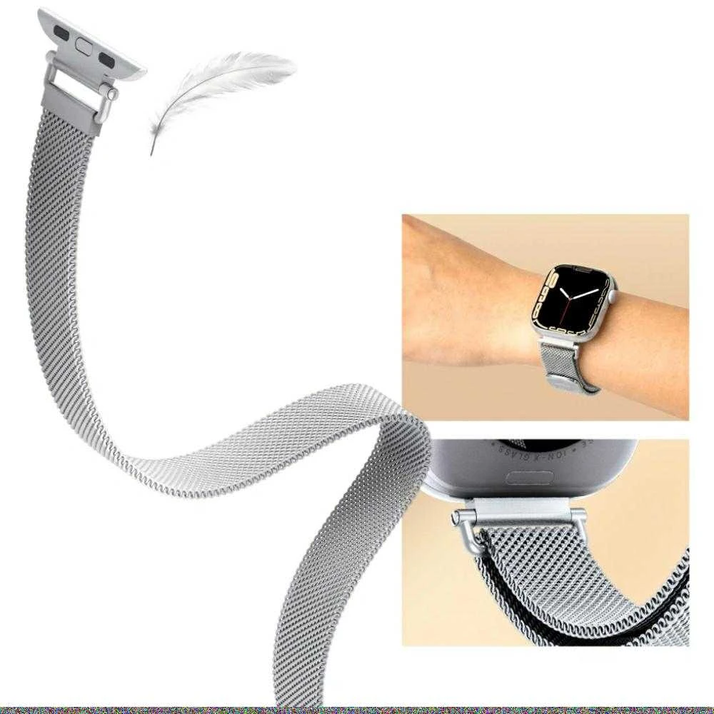 Spigen WBM4 apyrankė Apple Watch 8 / 9 / 10 / 11 / SE (40 / 41 / 42 MM) sidabro spalvos