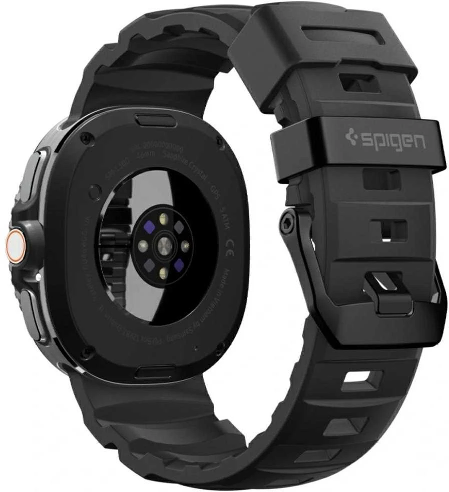 Spigen Silicone Band, juodas - Samsung Galaxy Watch 8 46mm/44mm/40mm