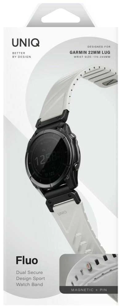 UNIQ Fluo x Smart-Fit apyrankė for Garmin 22mm pilkos spalvos